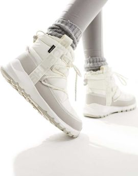 The North Face The North Face Thermoball insulated lace up boots in cream and gray-White