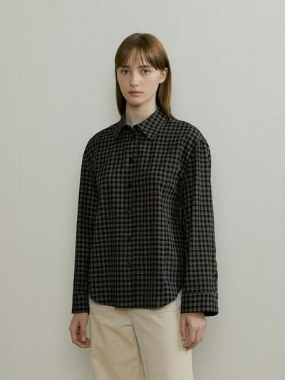 THE PENNY CHECK RIBBON BLOUSE - Black