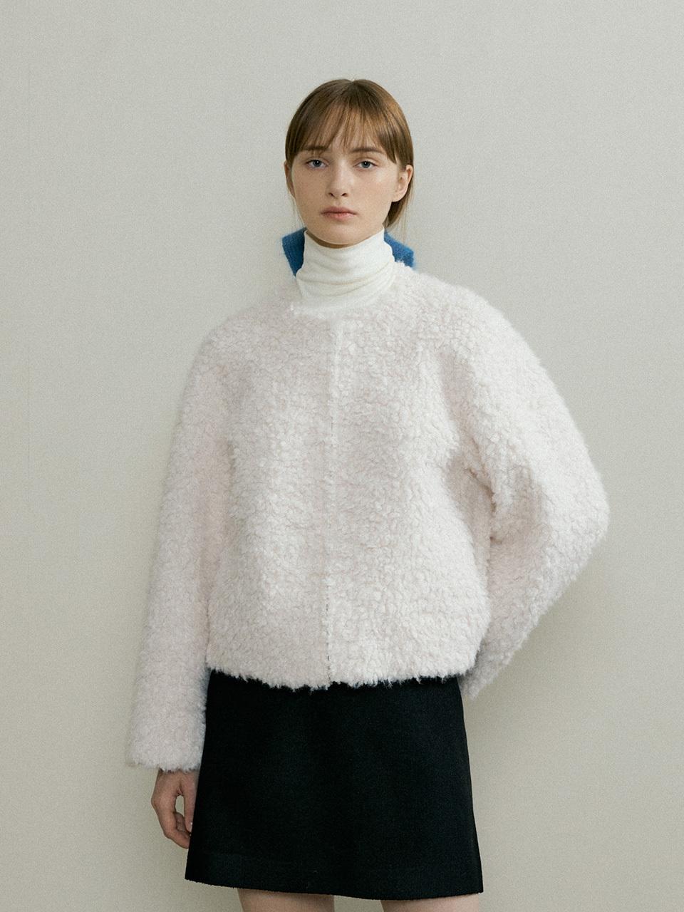 THE PENNY FAKE FUR SHEARING JACKET - White