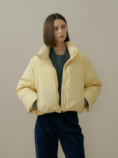 THE PENNY HIGH NECK SHORT PADDING - Butter
