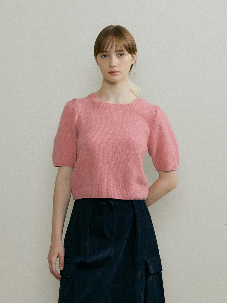 THE PENNY SQURE PUFF HAIF KNIT - Pink
