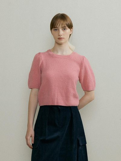 THE PENNY SQURE PUFF HAIF KNIT - Pink