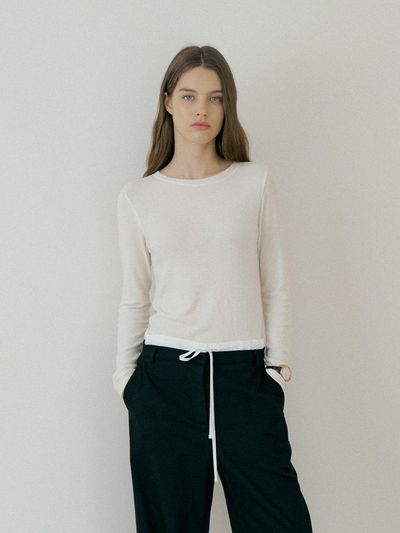THE PENNY WOOL SOFT ROUND TEE - 2color
