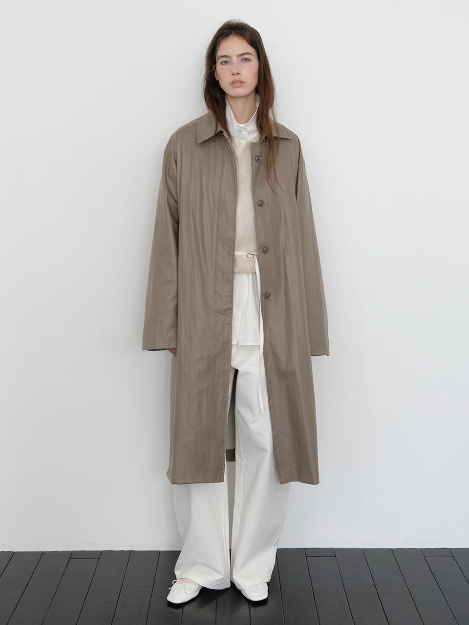 The Raust Coated Rain Single Trench Coat [KHAKI]