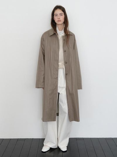The Raust Coated Rain Single Trench Coat [KHAKI]