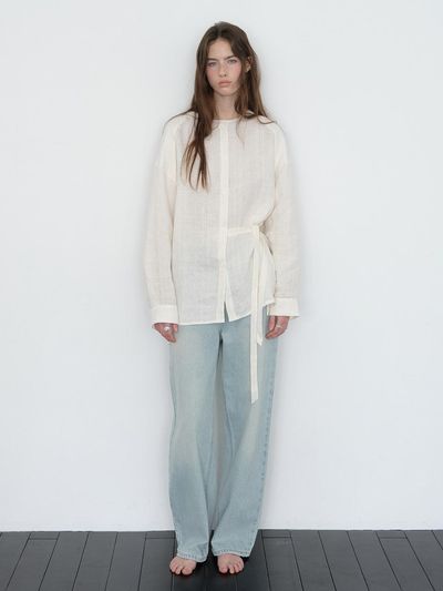 The Raust Cotton Straight High Rise Wide Leg Denim [LIGHT BLUE]