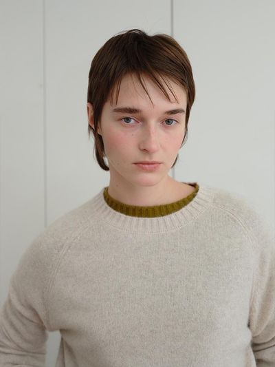 The Raust Fur Round Neck Cashmere-like Pullover [Light Brown]