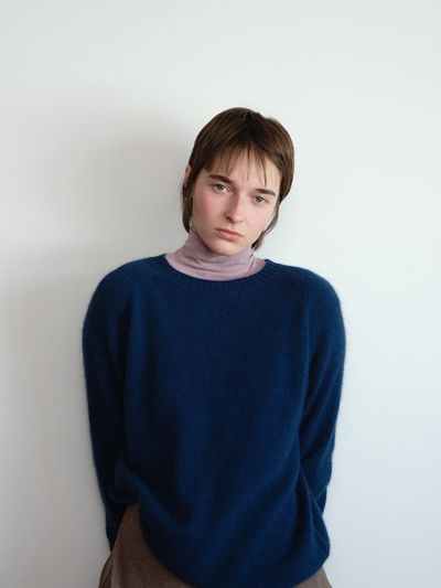 The Raust Fur Wool Round Neck Pullover [DEEP BLUE]