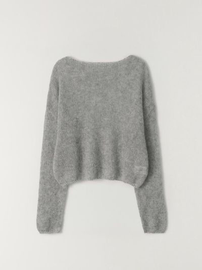 The Raust Kid Mohair Boat Neck Relaxed Pullover [GRAY]
