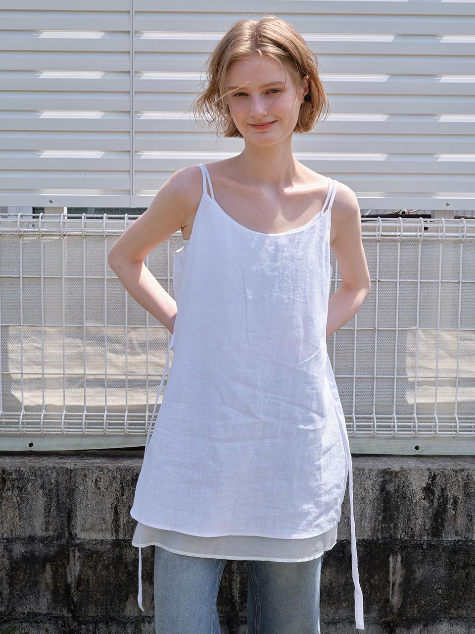 The Raust Linen Layered Dress [White]