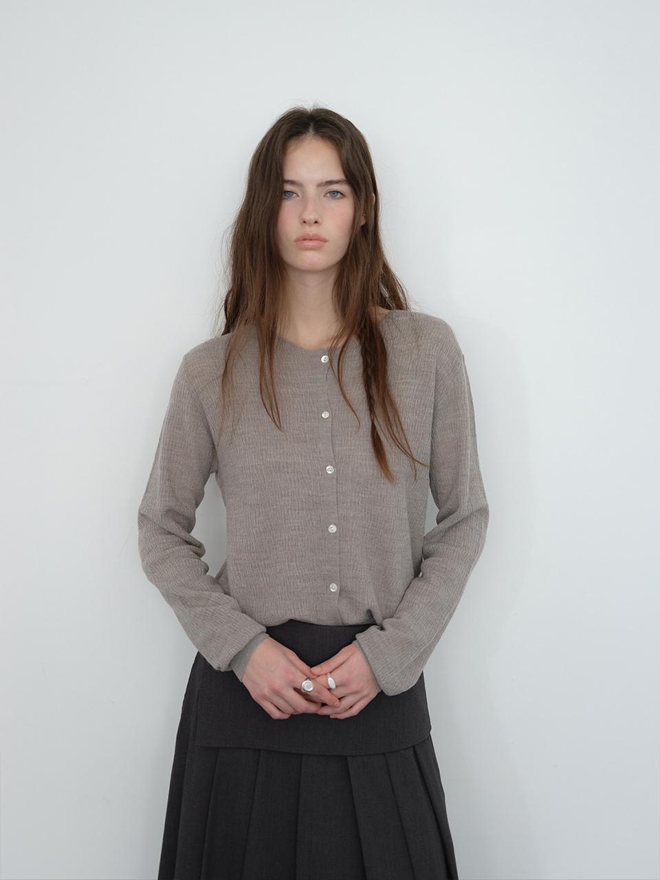 The Raust Merino Wool Regular Fit Cardigan [KHAKI]