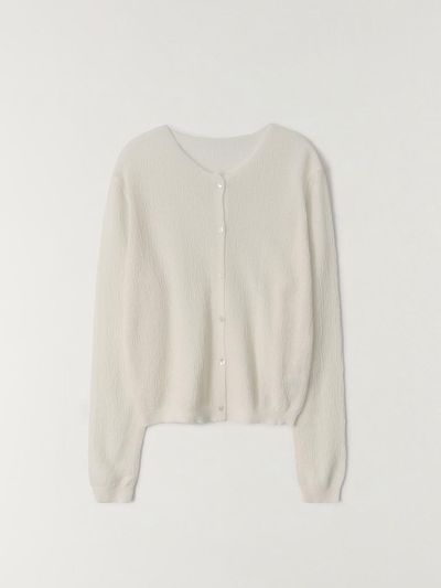 The Raust Merino Wool Regular Fit Textured Cardigan [Beige]