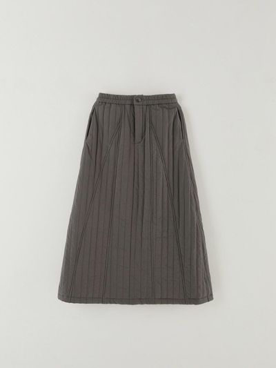 The Raust Padded A-line Long Skirt [Gray]