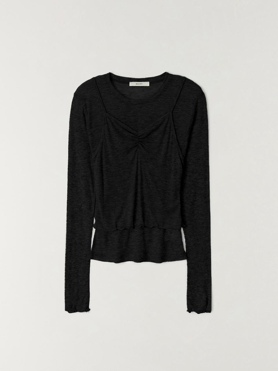 The Raust Sheer Tencel Sleeveless Set [BLACK]