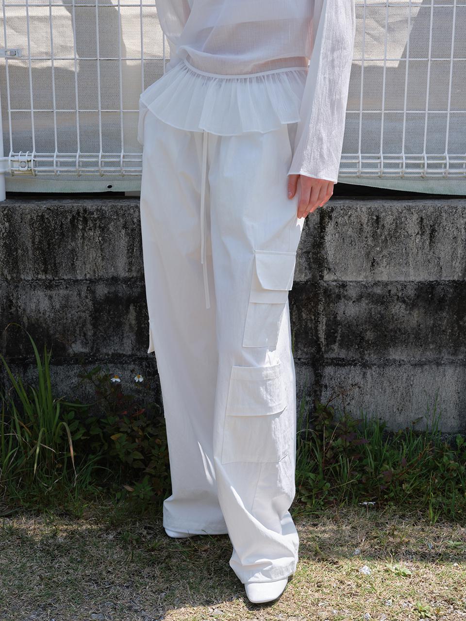 The Raust Two Pocket Cargo Jogger Pants [WHITE]