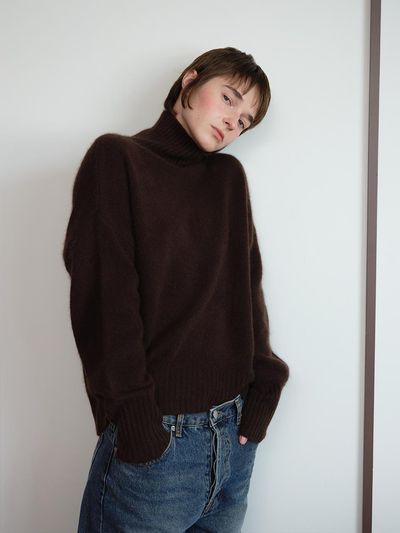 The Raust Wool Fur Turtleneck Pullover [BROWN]