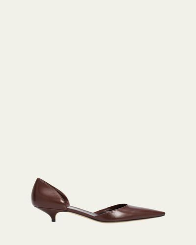 THE ROW 35mm Liisa Leather Kitten-Heel d'Orsay Pumps