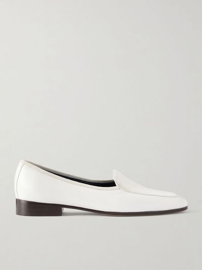 THE ROW Adam glossed-leather penny loafers