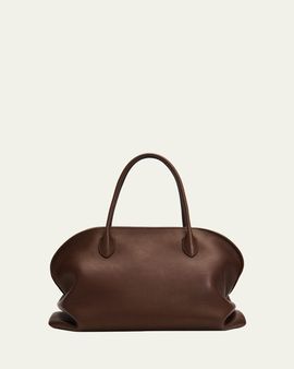 THE ROW Agnes 15 Curved Leather Top-Handle Bag