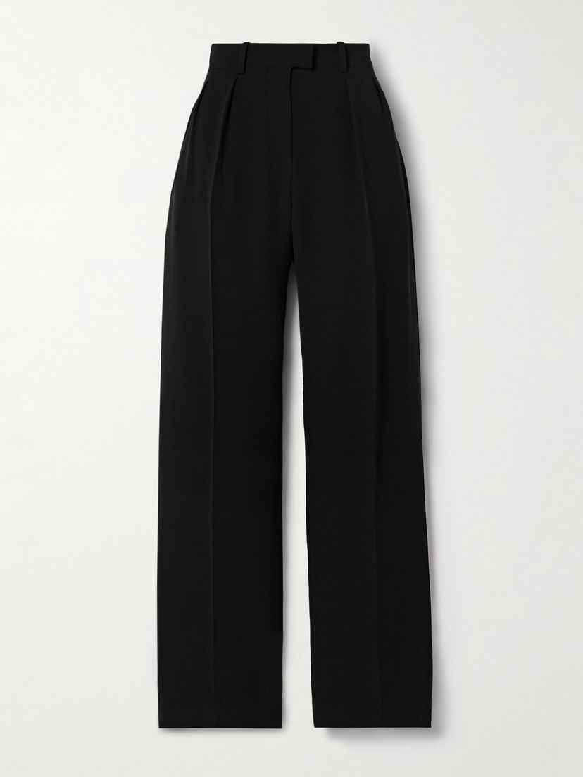 THE ROW Alfidis pleated cotton-crepe wide-leg pants