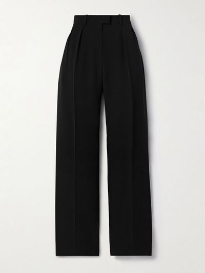 THE ROW Alfidis pleated cotton-crepe wide-leg pants