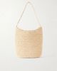 THE ROW Alma leather-trimmed raffia shoulder bag - 1