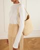 THE ROW Alma leather-trimmed raffia shoulder bag - 2