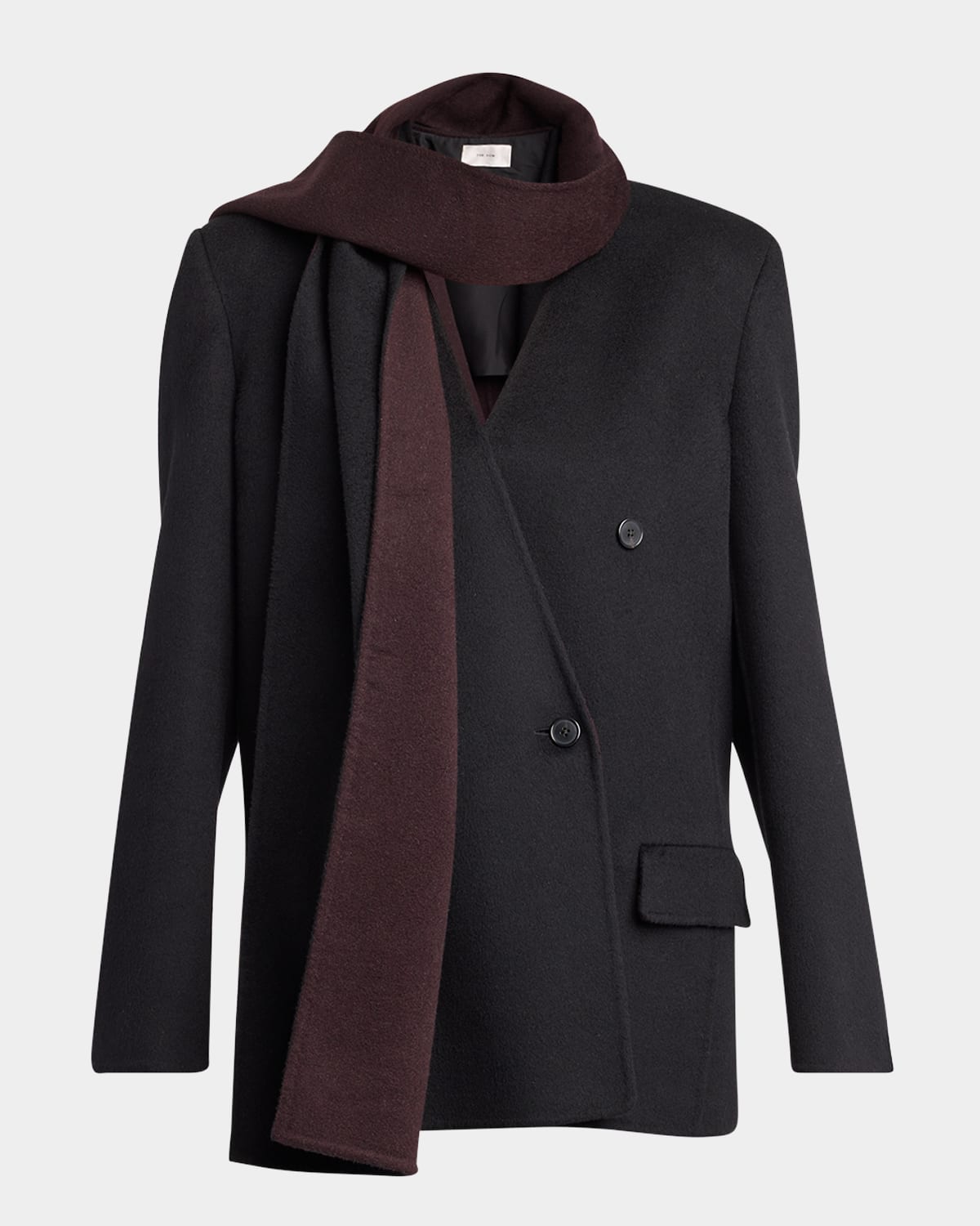THE ROW Calitra Cashmere Double-Breasted Scarf Jacket