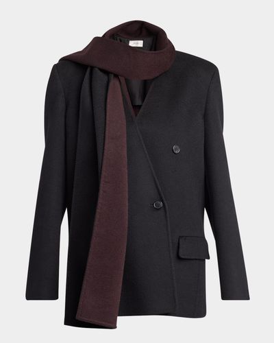 THE ROW Calitra Cashmere Double-Breasted Scarf Jacket