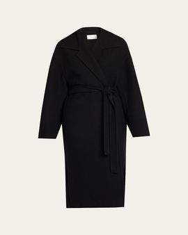 THE ROW Ciara Wool-Cashmere Belted Wrap Coat