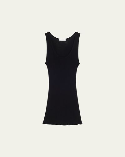 THE ROW Danel Wool-Silk Rib Tank Top