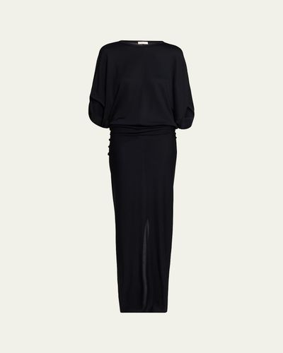 THE ROW Delyra Ruched Jersey Maxi Dress
