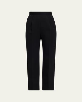 THE ROW Eranza Wool Straight-Leg Ankle Pants