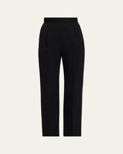 THE ROW Eranza Wool Straight-Leg Ankle Pants