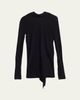 THE ROW Evo Long-Sleeve Crepe Low-Back Top - 1