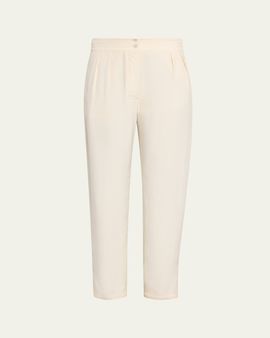 THE ROW Faro Pleated Tapered-Leg Ankle Pants