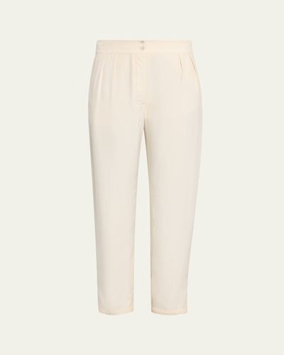 THE ROW Faro Pleated Tapered-Leg Ankle Pants