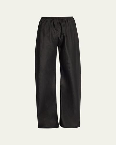 THE ROW Gala Silk Taffeta Wide-Leg Pull-On Pants