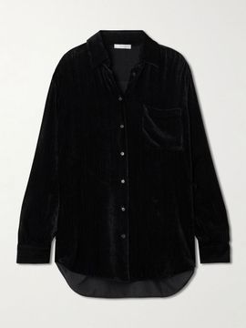 THE ROW Gavina ribbed velvet shirt