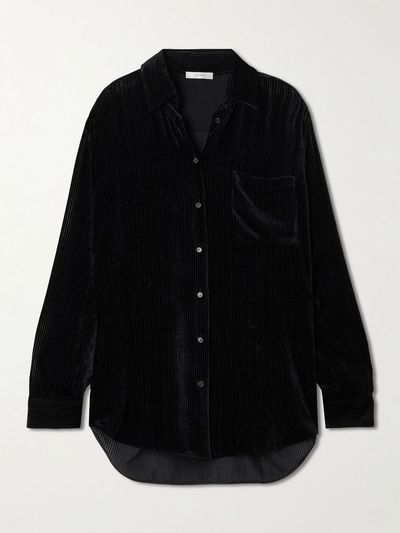 THE ROW Gavina ribbed velvet shirt