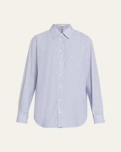 THE ROW Gavina Striped Cotton Button-Down Shirt