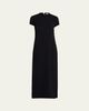 THE ROW Kalmia Short-Sleeve Textured Silk Buttoned Maxi Dress - 1