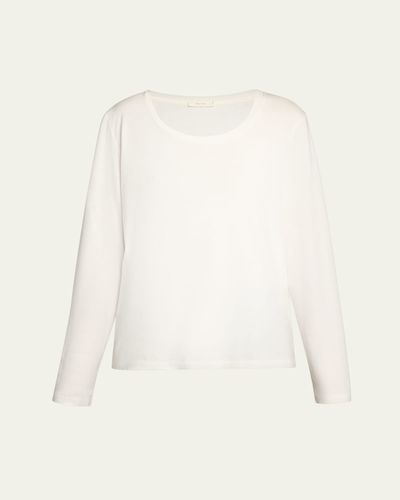 THE ROW Kalto Scoop-Neck Cotton Jersey Long-Sleeve T-Shirt