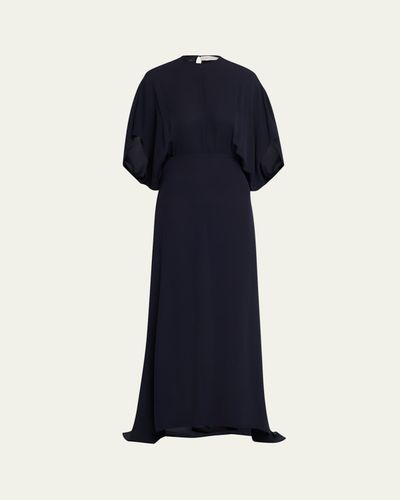THE ROW Koralie Silk Chiffon Capelet Maxi Dress