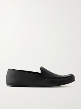 THE ROW Leo textured-leather loafers