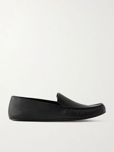 THE ROW Leo textured-leather loafers