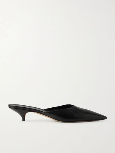 THE ROW Lisa polished leather mules