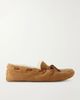 THE ROW Lucca bow-detailed shearling-lined suede loafers - 1