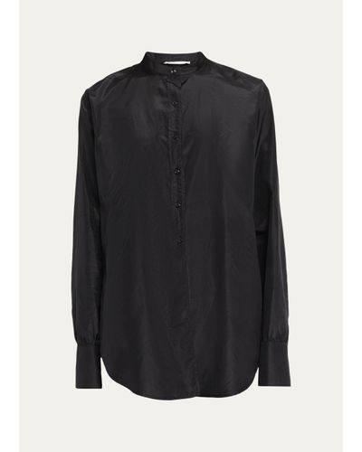 The Row Lula Silk Taffeta Button-Down Top