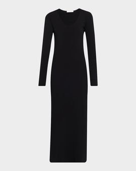 THE ROW Mavy Scoop-Neck Long-Sleeve Ankle Dress